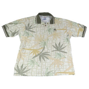 Retro Rare VTG Skins Poipu Bay Polo Shirt L USA Made Golf Tropical Print Cotton